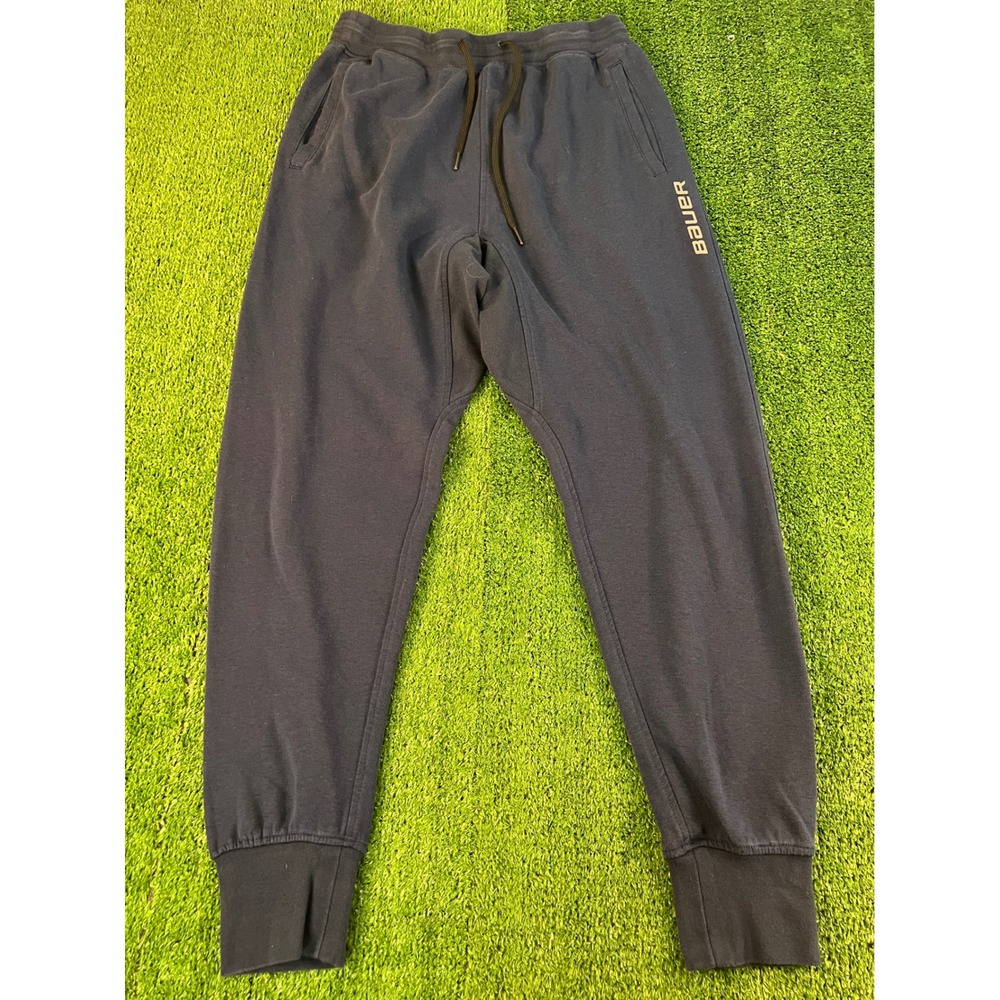 Bauer Mens Navy Blue Fleece Joggers Athletic Hockey Sweatpants Size Large L